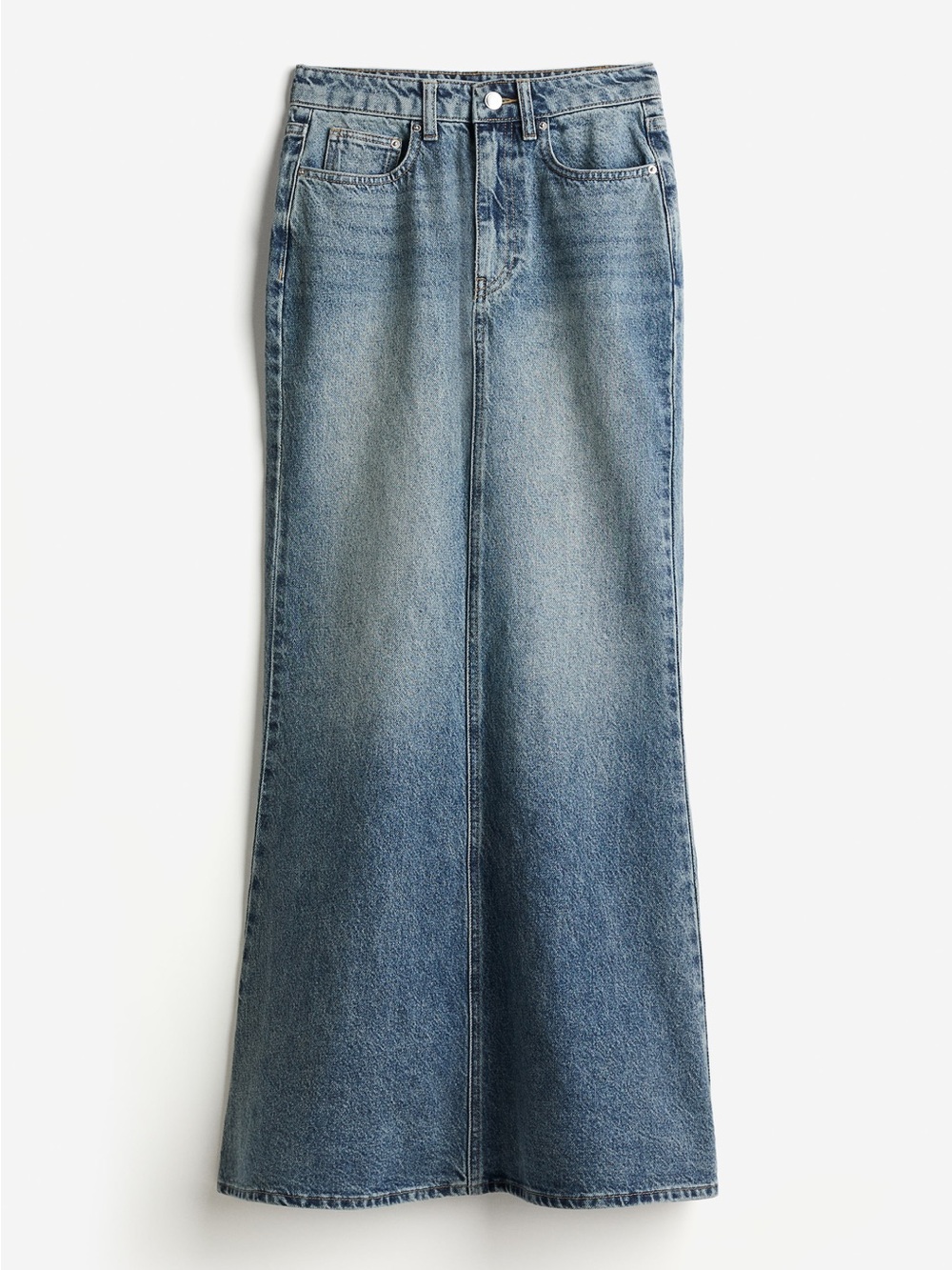 Women's Long Blue Denim Skirt Jeans